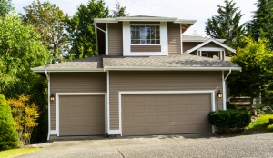 American home with three car garage
