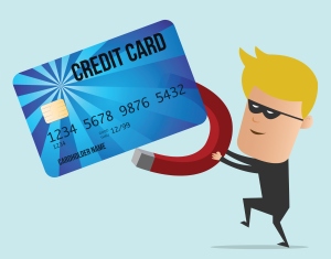 A thief use magnet steal credit card